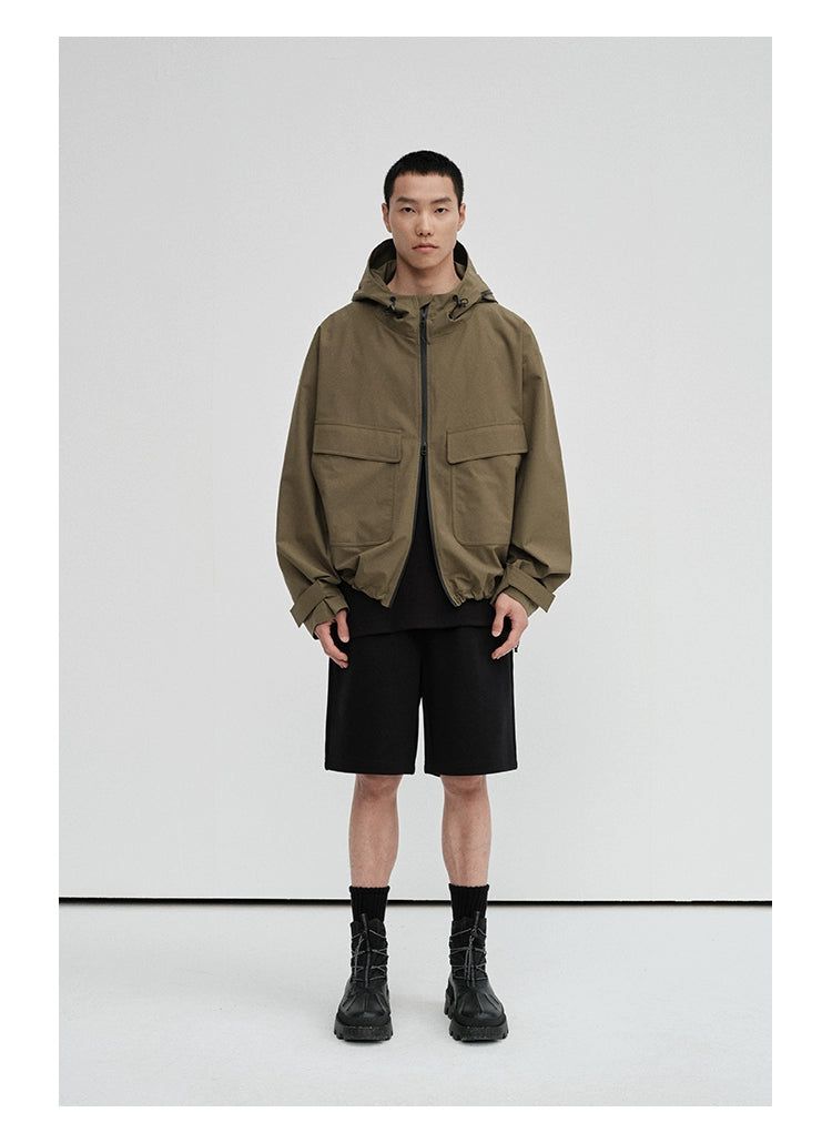 Front Pocket Utility Hooded Jacket Korean Street Fashion Jacket By NANS Shop Online at OH Vault