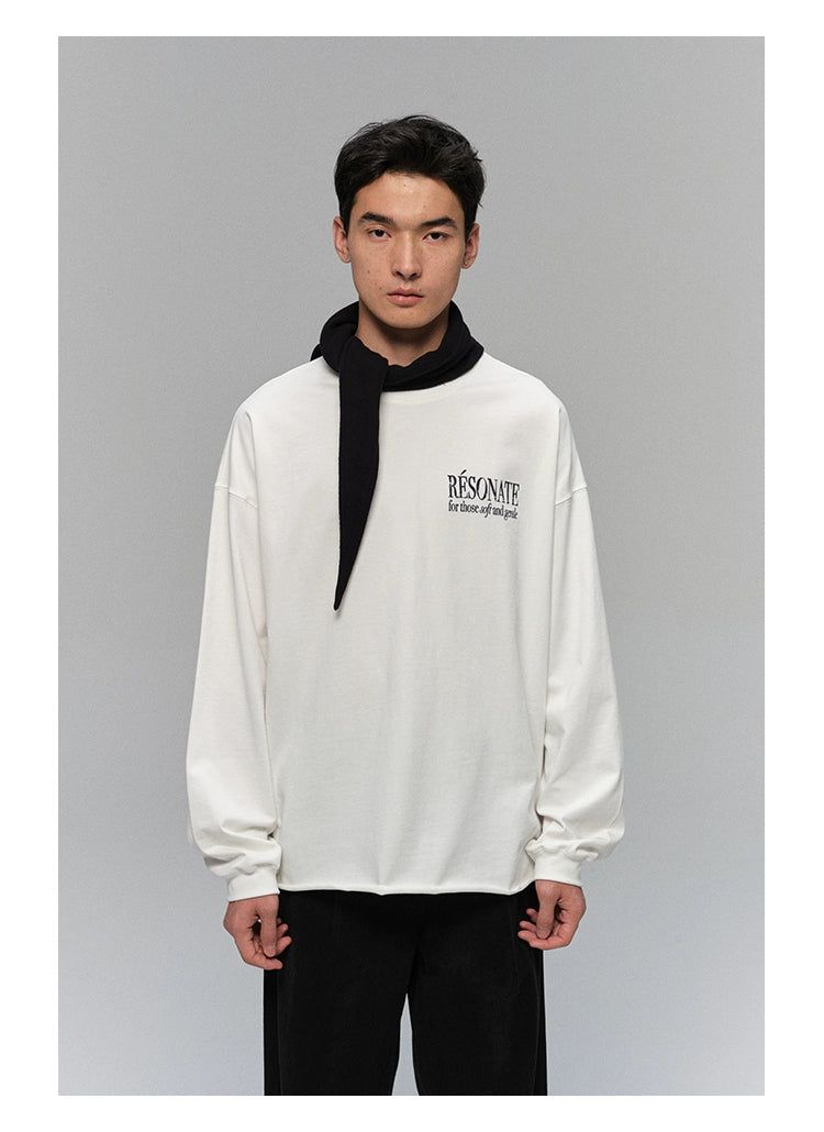 Minimal Text Print Crewneck Korean Street Fashion Crewneck By NANS Shop Online at OH Vault