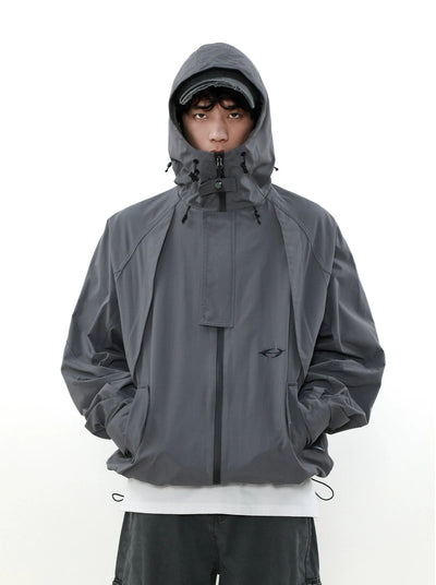 Boxy Cut Windbreaker Jacket Korean Street Fashion Jacket By Mr Nearly Shop Online at OH Vault