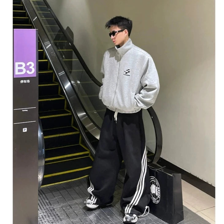 Diagonal Striped Lines Sweatpants Korean Street Fashion Pants By Poikilotherm Shop Online at OH Vault