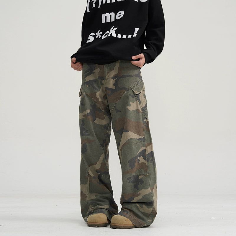 High Tilt Pockets Camouflage Jeans Korean Street Fashion Jeans By A PUEE Shop Online at OH Vault