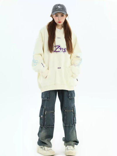 Abstract Line Stitch Hoodie Korean Street Fashion Hoodie By INS Korea Shop Online at OH Vault