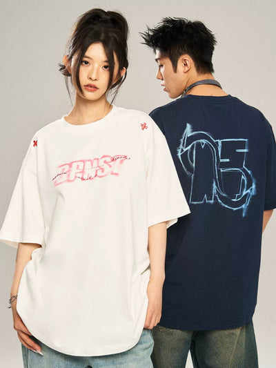 Motion Blur Logo T-Shirt Korean Street Fashion T-Shirt By New Start Shop Online at OH Vault