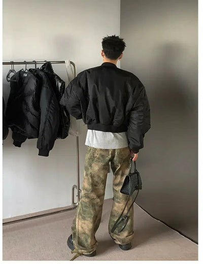 Washed Camo Pleats Cargo Pants Korean Street Fashion Pants By Poikilotherm Shop Online at OH Vault