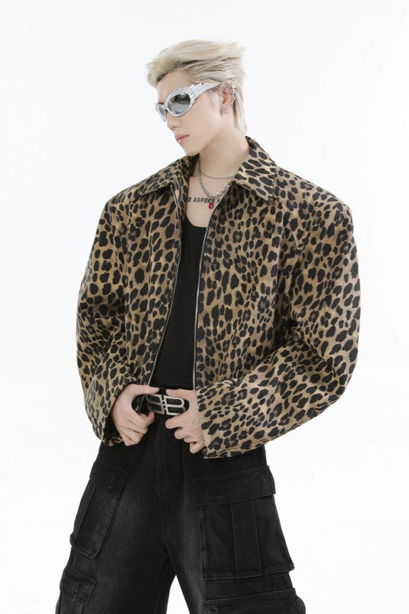 Animal Print Zippered Jacket Korean Street Fashion Jacket By Turn Tide Shop Online at OH Vault