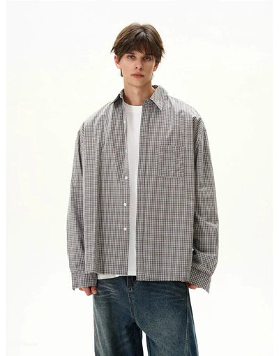 College Style Plaid Checkered Shirt Korean Street Fashion Shirt By MaxDstr Shop Online at OH Vault