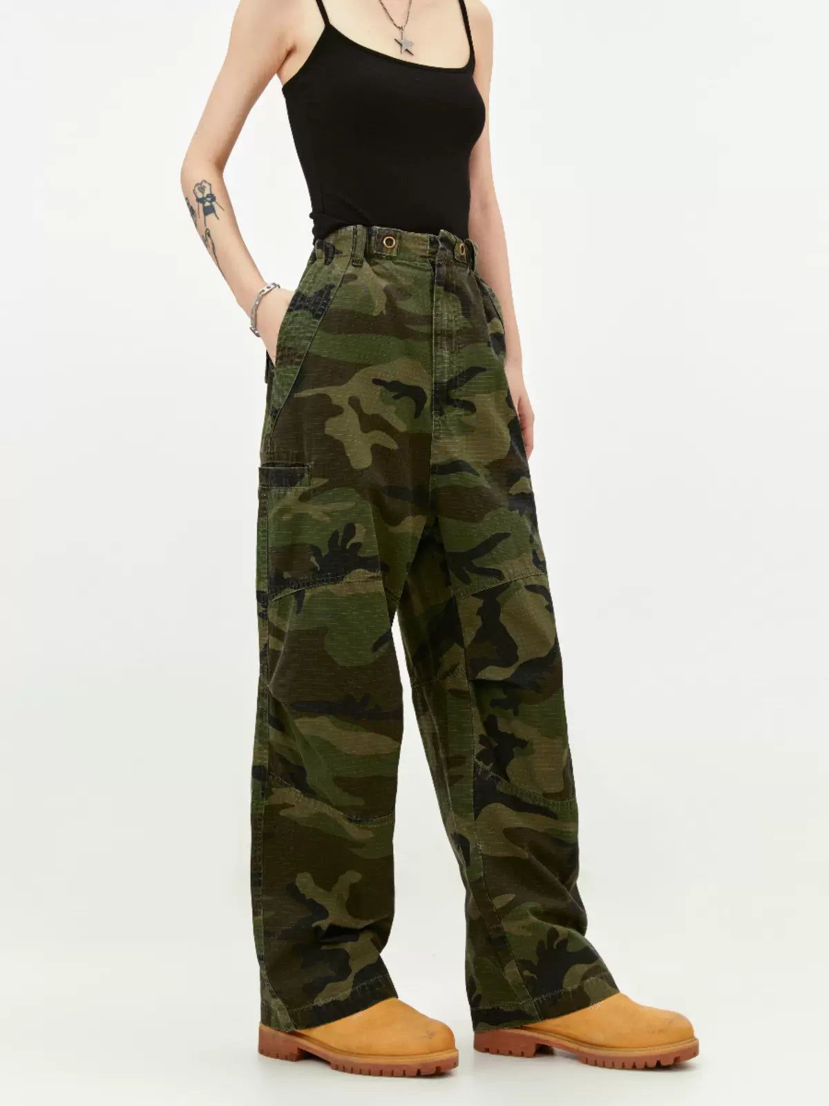 High Waisted Camouflage Pants Korean Street Fashion Pants By Made Extreme Shop Online at OH Vault