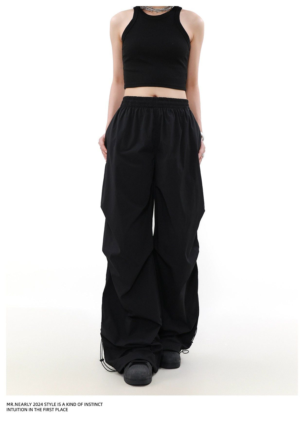 Elasticated Pleats Track Pants Korean Street Fashion Pants By Mr Nearly Shop Online at OH Vault