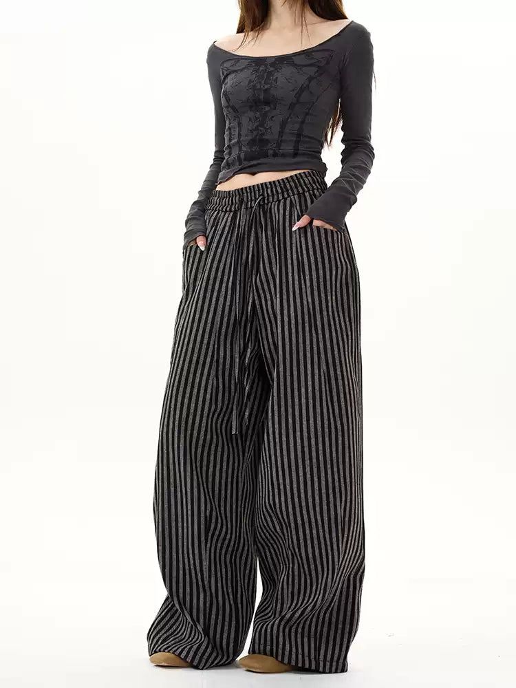 Striped Machete Pants Korean Street Fashion Pants By 77Flight Shop Online at OH Vault