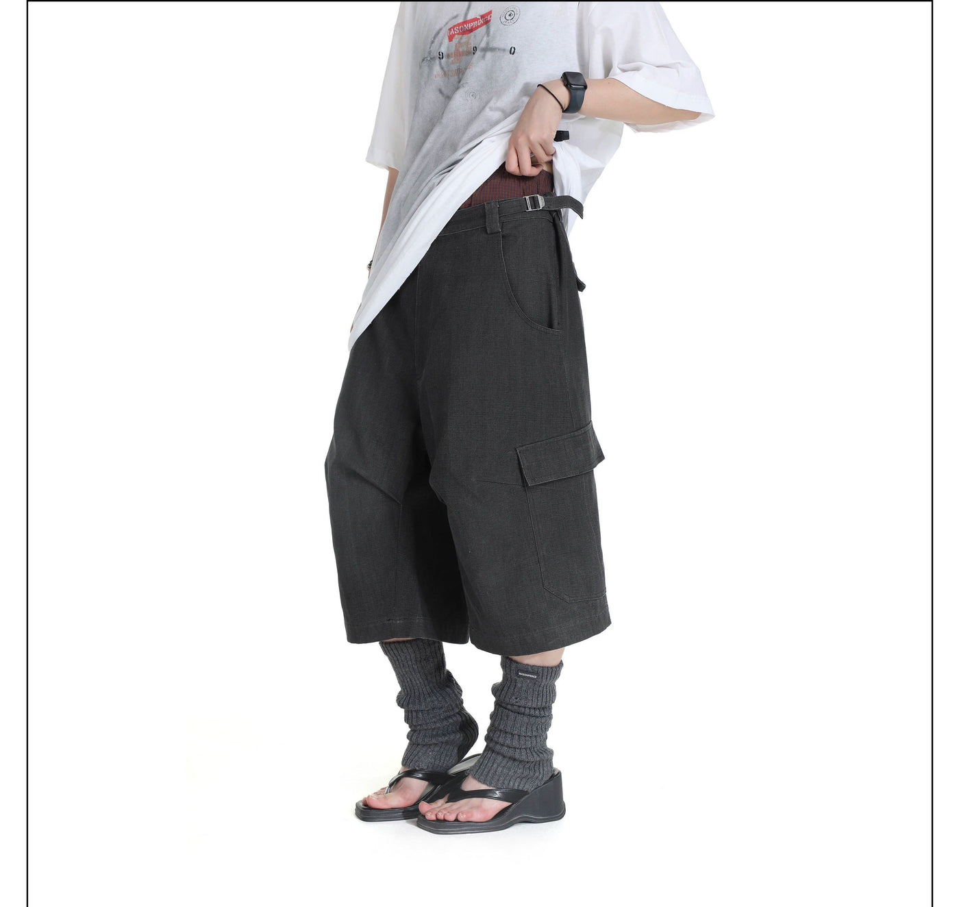 Side Flap Pocket Loose Shorts Korean Street Fashion Shorts By Mason Prince Shop Online at OH Vault