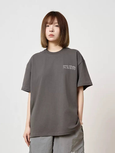 Casual Logo Print T-Shirt Korean Street Fashion T-Shirt By Remedy Shop Online at OH Vault