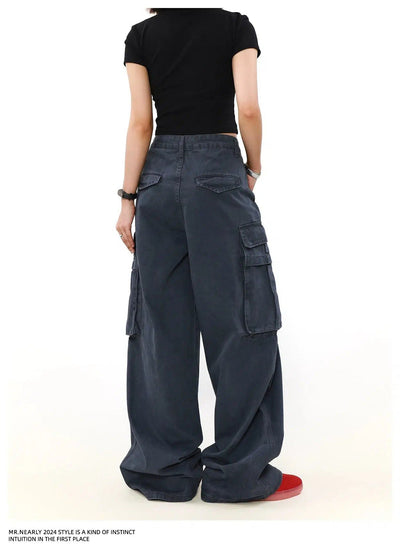 Oversized Flap Pocket Cargo Pants Korean Street Fashion Pants By Mr Nearly Shop Online at OH Vault