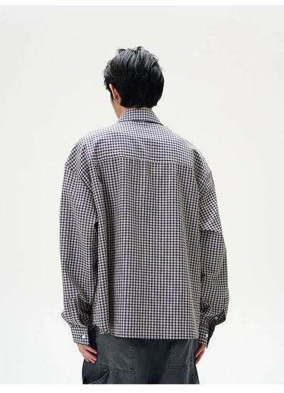 Thin Plaid Clean Fit Shirt Korean Street Fashion Shirt By 77Flight Shop Online at OH Vault