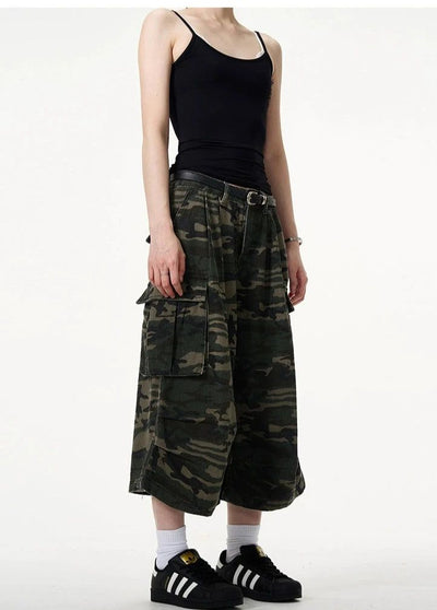 Oversized Classic Camo Cargo Shorts Korean Street Fashion Shorts By Mad Witch Shop Online at OH Vault