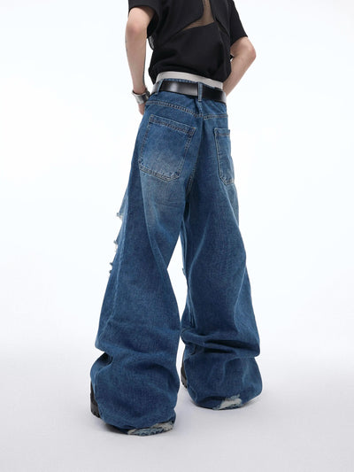 Ripped Wide Cut Jeans Korean Street Fashion Jeans By Argue Culture Shop Online at OH Vault