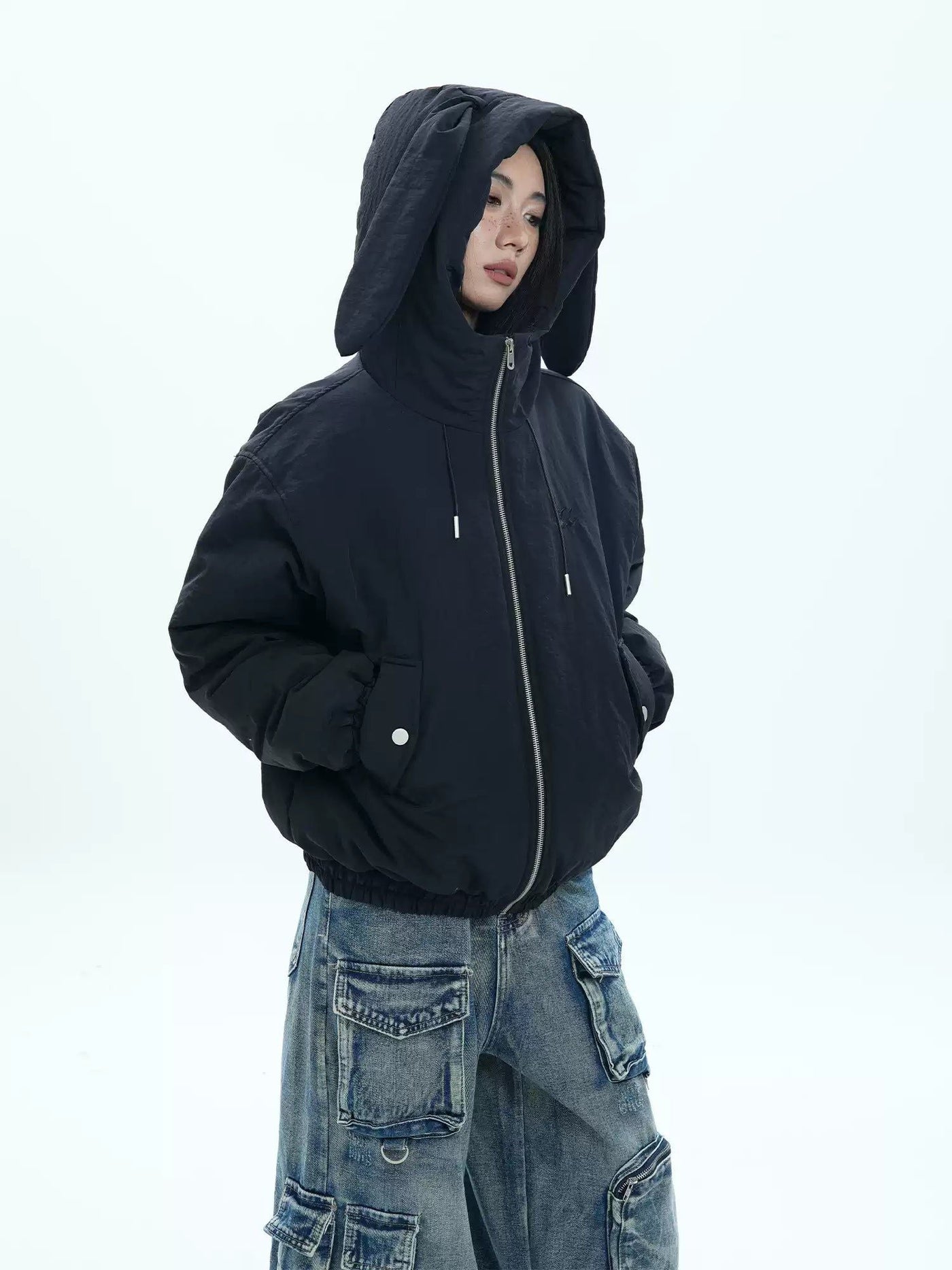 Bunny Ears Hooded Jacket Korean Street Fashion Jacket By Jump Next Shop Online at OH Vault