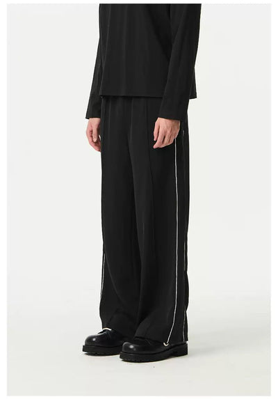 Side Lines Straight Pants Korean Street Fashion Pants By Moditec Shop Online at OH Vault