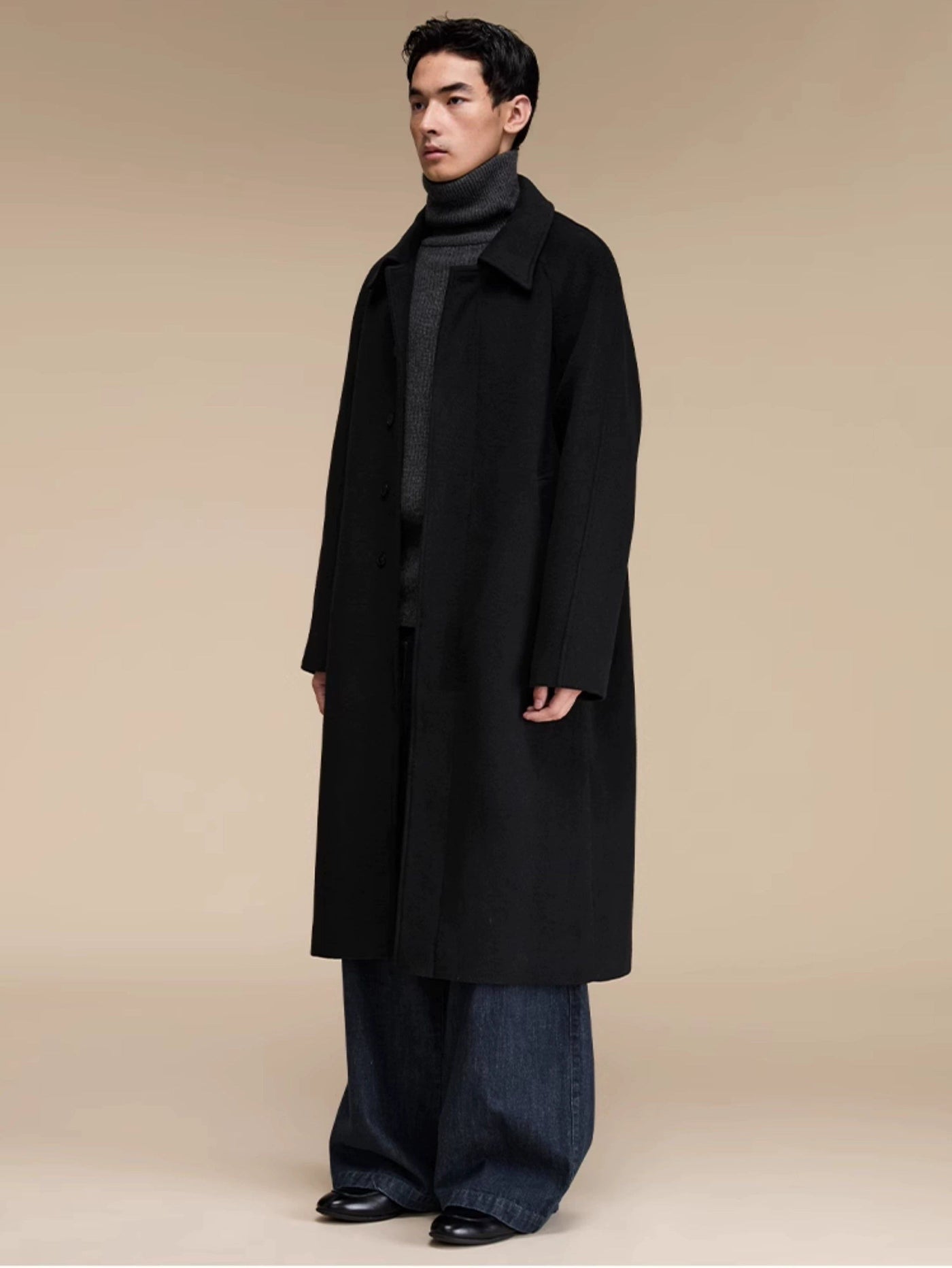 Neat Woollen Blend Long Coat Korean Street Fashion Long Coat By Opicloth Shop Online at OH Vault