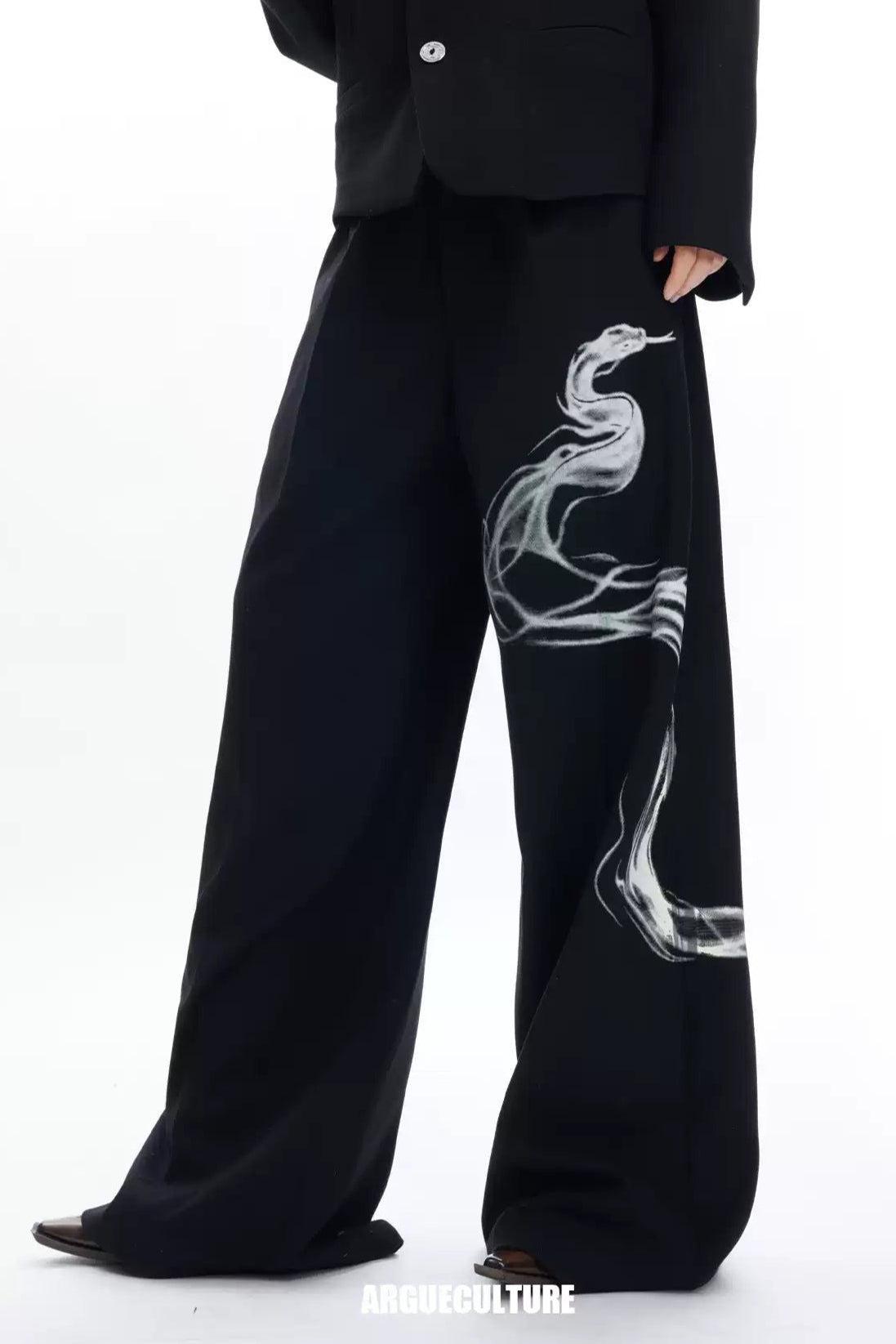 Smoke Snake Graphic Pants Korean Street Fashion Pants By Argue Culture Shop Online at OH Vault