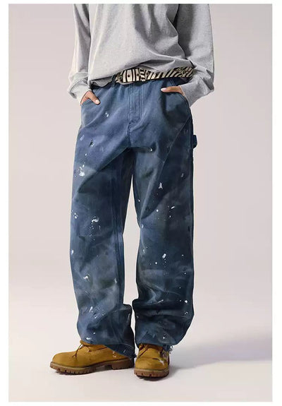 Workwear Paint Splatters Cargo Jeans Korean Street Fashion Jeans By Remedy Shop Online at OH Vault