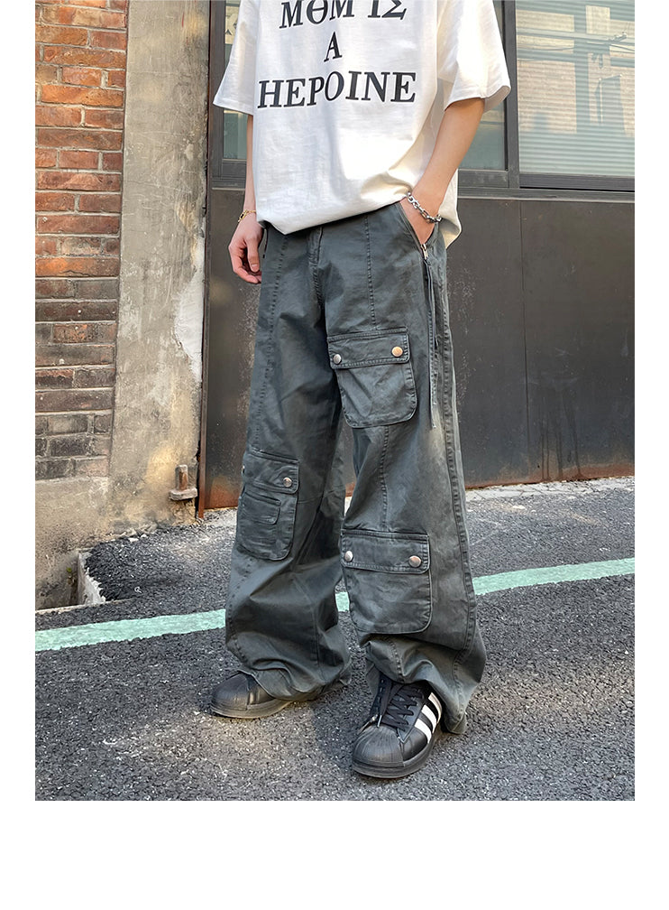 Asymmetric Pocket Cargo Pants Korean Street Fashion Pants By Poikilotherm Shop Online at OH Vault