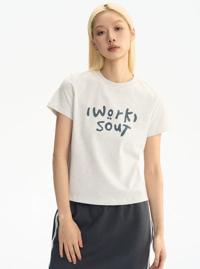 Fun Handwriting Text T-Shirt Korean Street Fashion T-Shirt By WORKSOUT Shop Online at OH Vault