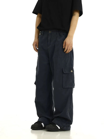 Workwear Buttoned Cargo Style Jeans Korean Street Fashion Jeans By MEBXX Shop Online at OH Vault