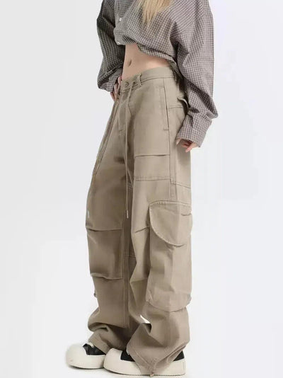 Drawstring Pleated Cargo Pants Korean Street Fashion Pants By INS Korea Shop Online at OH Vault