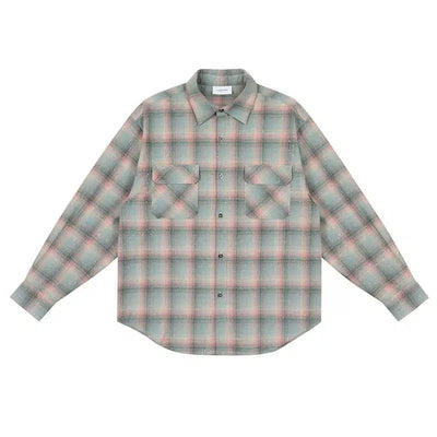 Dust Plaid Buttoned Shirt Korean Street Fashion Shirt By Lost CTRL Shop Online at OH Vault