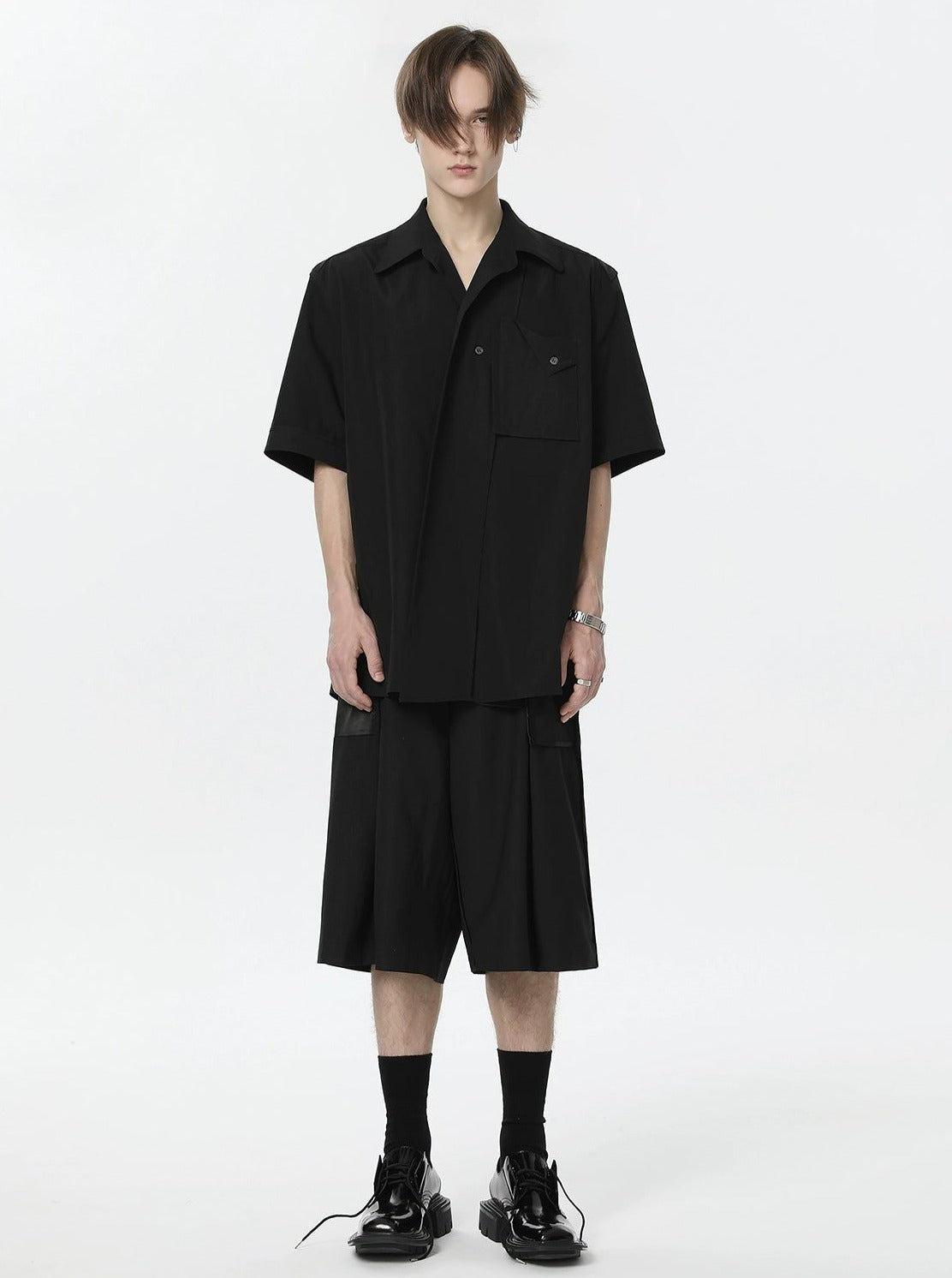 Minimal Structured Short Sleeve Shirt Korean Street Fashion Shirt By TIWILLTANG Shop Online at OH Vault