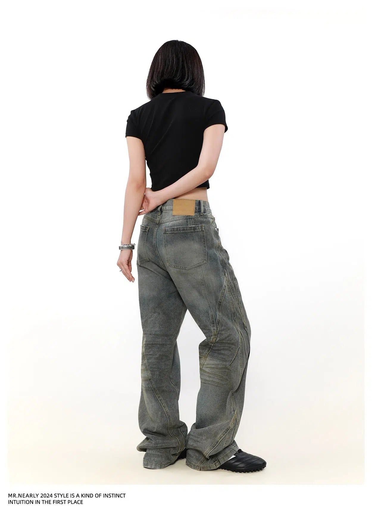 Dirty-Dyed Washed Jeans Korean Street Fashion Jeans By Mr Nearly Shop Online at OH Vault