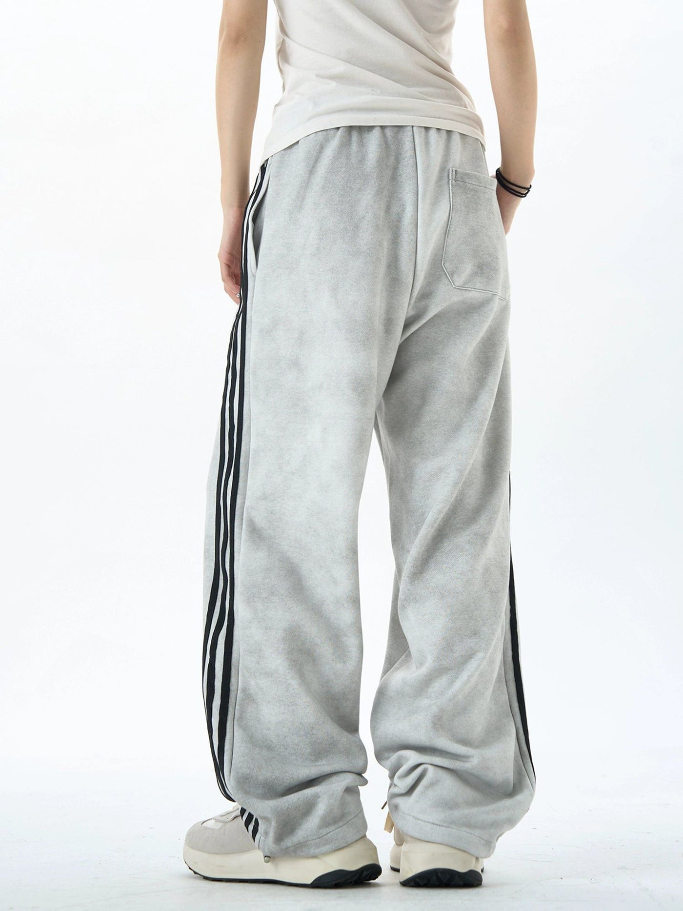 Charcoal Side Stripes Sweatpants Korean Street Fashion Pants By MaxDstr Shop Online at OH Vault