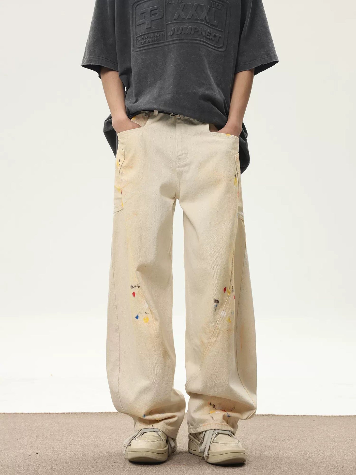 Colored Smudges Detail Jeans Korean Street Fashion Jeans By Jump Next Shop Online at OH Vault