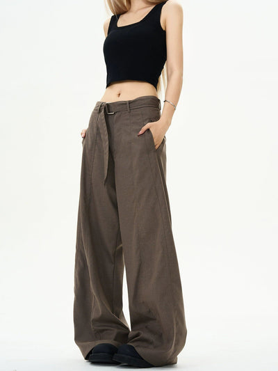 Casual Belted Strap Trousers Korean Street Fashion Trousers By MaxDstr Shop Online at OH Vault