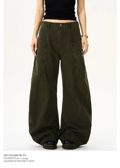 Irregular Big Pocket Wide Pants Korean Street Fashion Pants By MaxDstr Shop Online at OH Vault