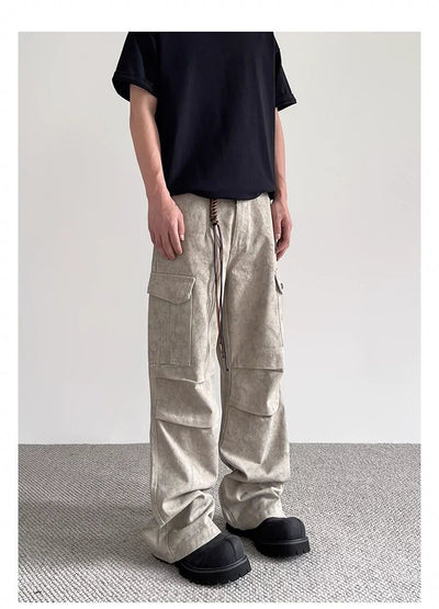 Large Pocket Pleats Cargo Pants Korean Street Fashion Pants By A PUEE Shop Online at OH Vault