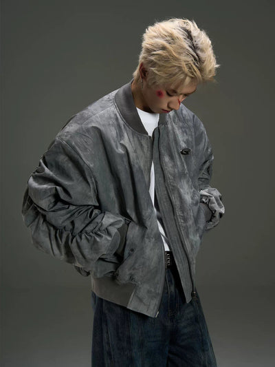 Cinched Sleeves Zippered Jacket Korean Street Fashion Jacket By MaxDstr Shop Online at OH Vault