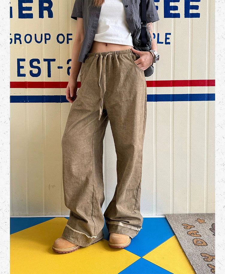 Elasticated Wash Wide Pants Korean Street Fashion Pants By Made Extreme Shop Online at OH Vault