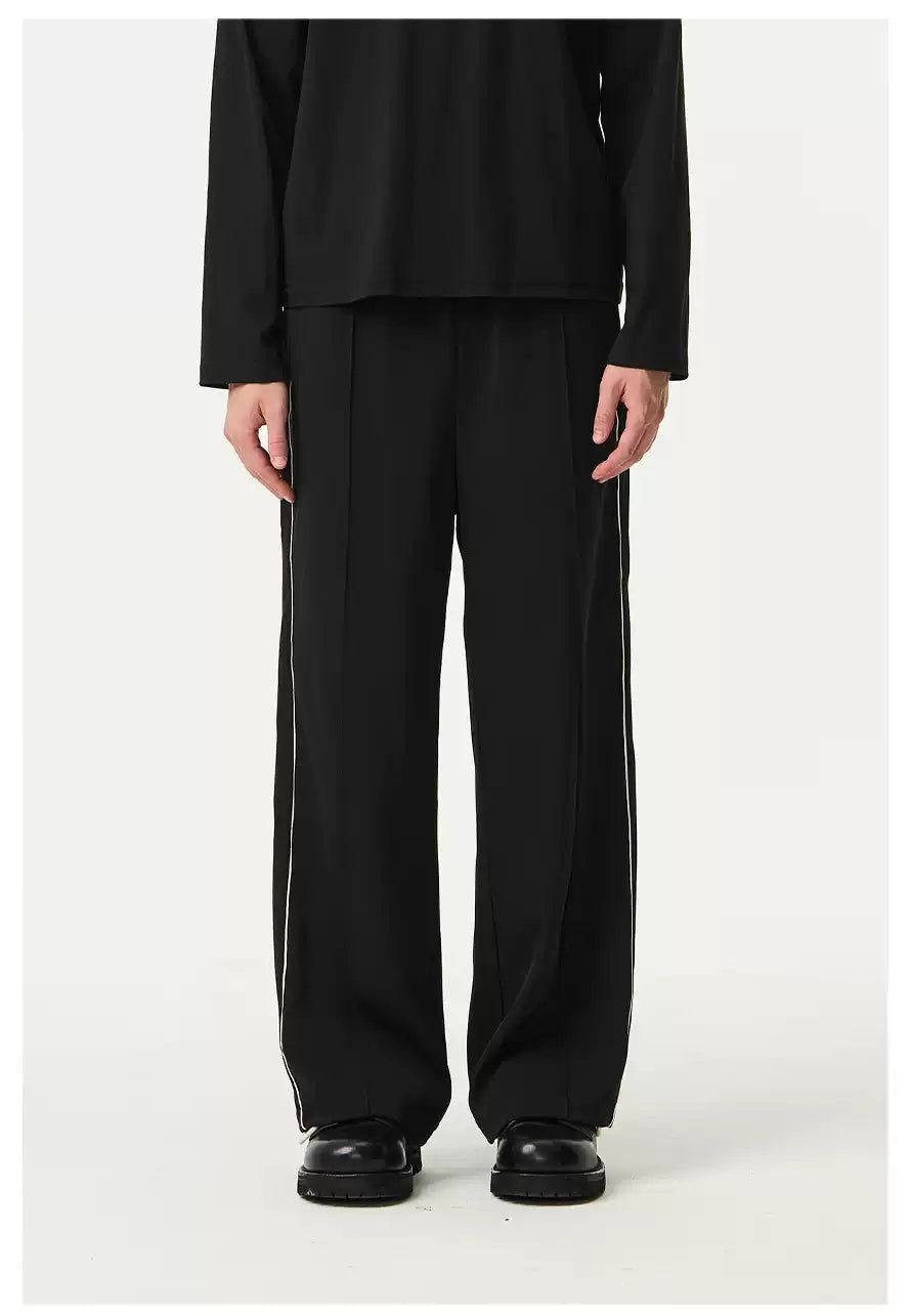 Side Lines Straight Pants Korean Street Fashion Pants By Moditec Shop Online at OH Vault