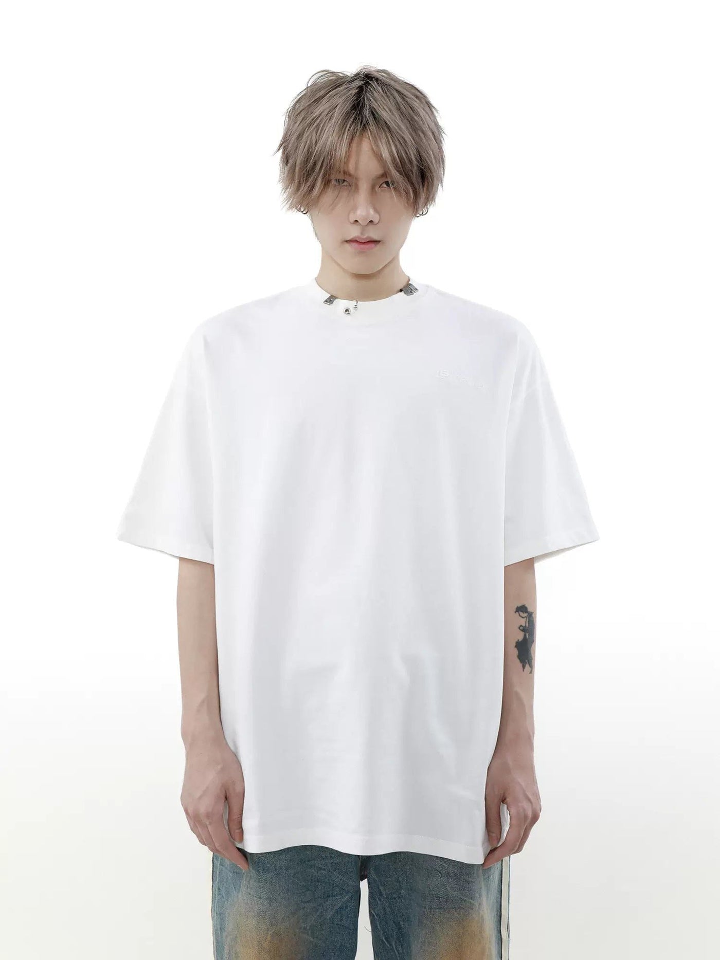 Washed Regular Cut T-Shirt Korean Street Fashion T-Shirt By Mr Nearly Shop Online at OH Vault