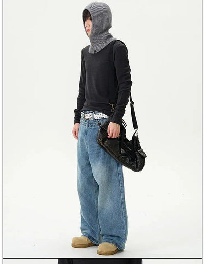 Faded Double-Waist Style Jeans Korean Street Fashion Jeans By 77Flight Shop Online at OH Vault