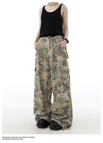 Knot String Camo Cargo Pants Korean Street Fashion Pants By Mr Nearly Shop Online at OH Vault