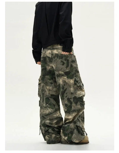 Relaxed Fit Camouflage Cargo Pants Korean Street Fashion Pants By A PUEE Shop Online at OH Vault