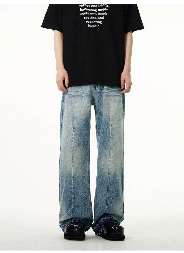 Rippled Washed Jeans Korean Street Fashion Jeans By 77Flight Shop Online at OH Vault