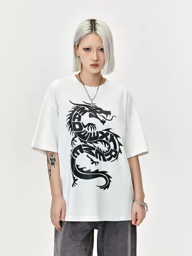 Dragon Graphic Detail T-Shirt Korean Street Fashion T-Shirt By Made Extreme Shop Online at OH Vault