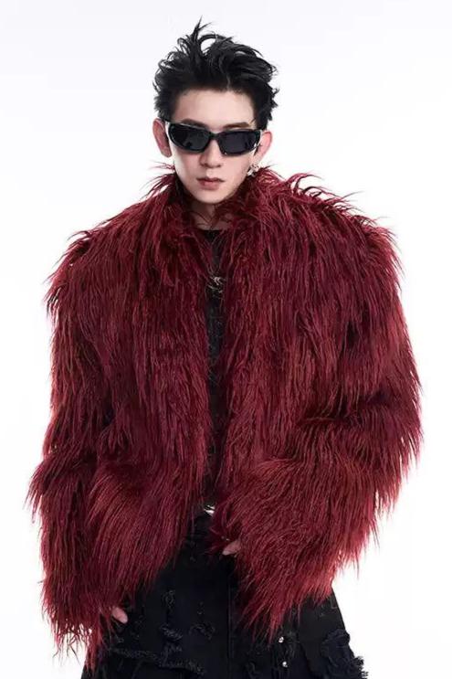 Heavy Faux Fur Short Jacket Korean Street Fashion Jacket By Slim Black Shop Online at OH Vault