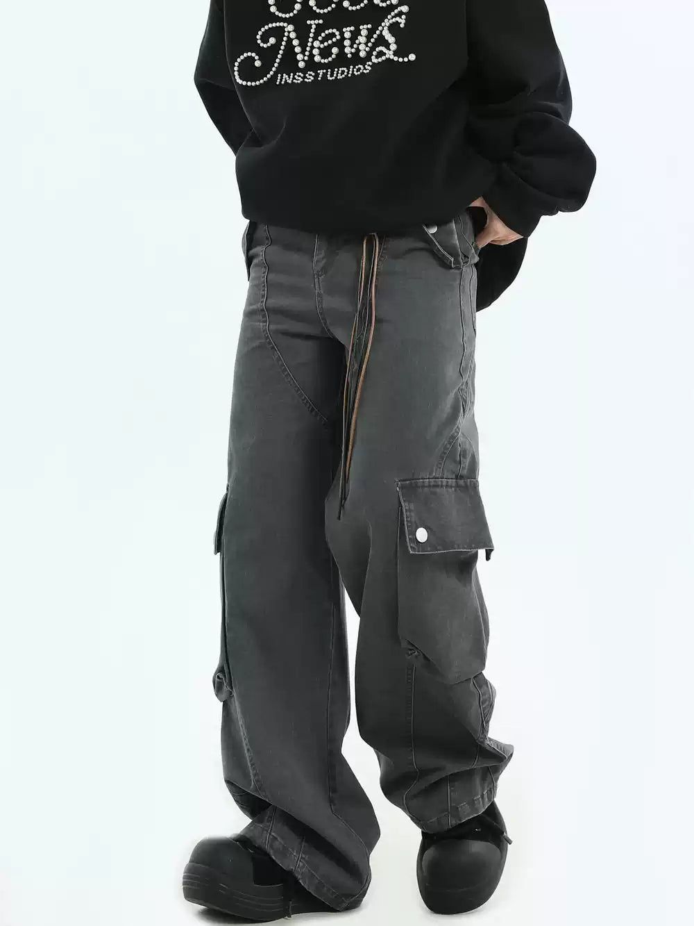 Big Flap Pocket Cargo Jeans Korean Street Fashion Jeans By INS Korea Shop Online at OH Vault