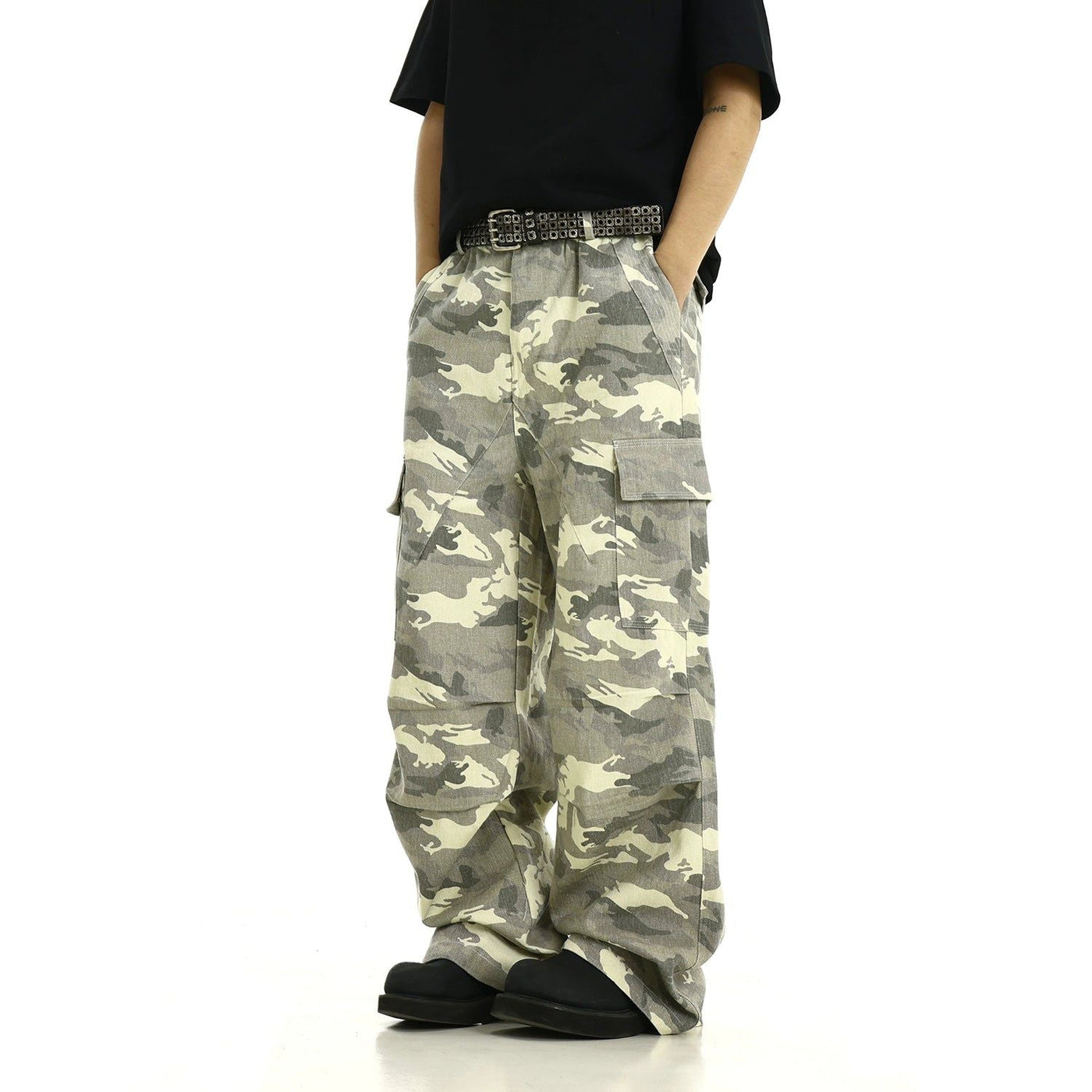 Camouflage Print Cargo Style Pants Korean Street Fashion Pants By MEBXX Shop Online at OH Vault