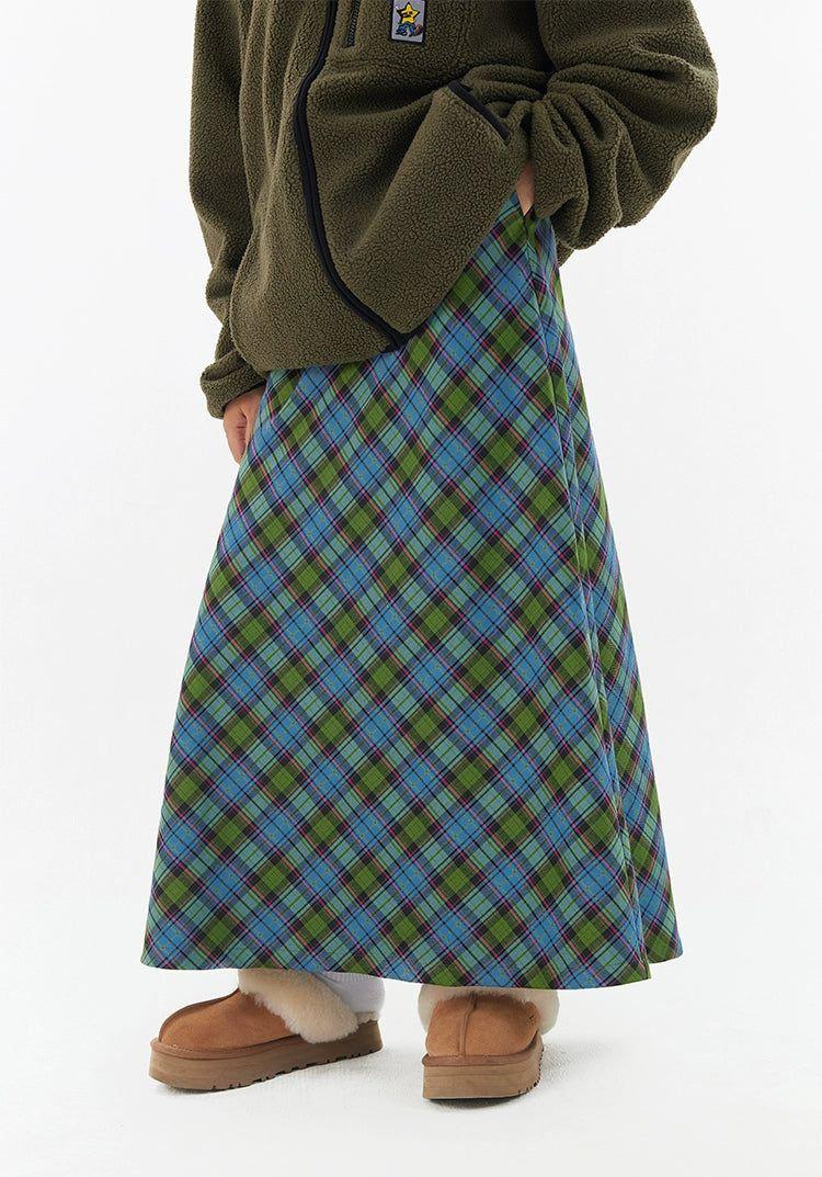 Plaid Pattern Long Skirt Korean Street Fashion Skirt By Crying Center Shop Online at OH Vault