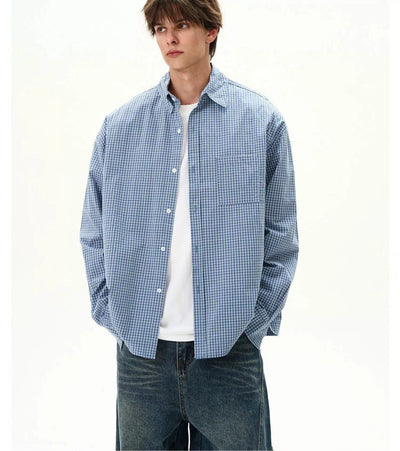 College Style Plaid Checkered Shirt Korean Street Fashion Shirt By MaxDstr Shop Online at OH Vault